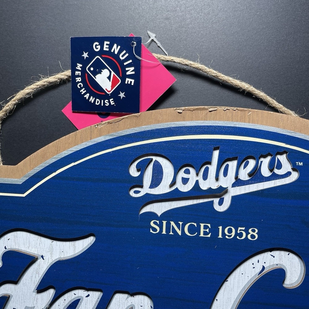 LA Dodgers Fan Cave Wood‎ 15in Sign MLB Genuine Merchandise Rico Industries NWT - Picture 3 of 4